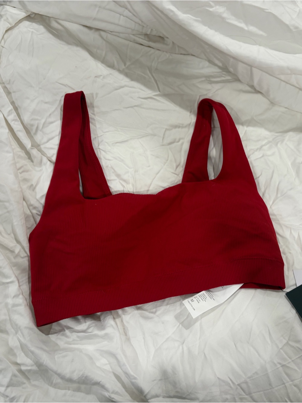 Fabletics Red Ribbed Bralette